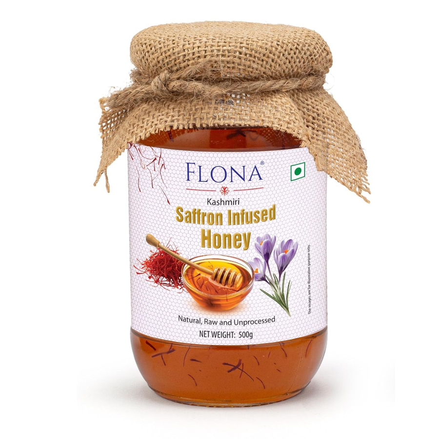 Kashmiri Saffron Infused Honey | Raw, Organic & Unprocessed