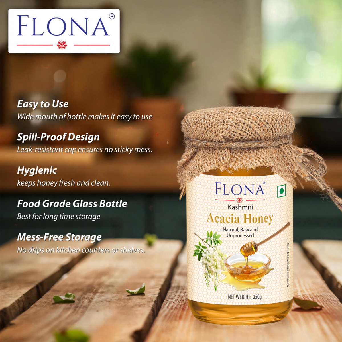 Kashmiri Acacia Honey | Natural, Unprocessed & Raw