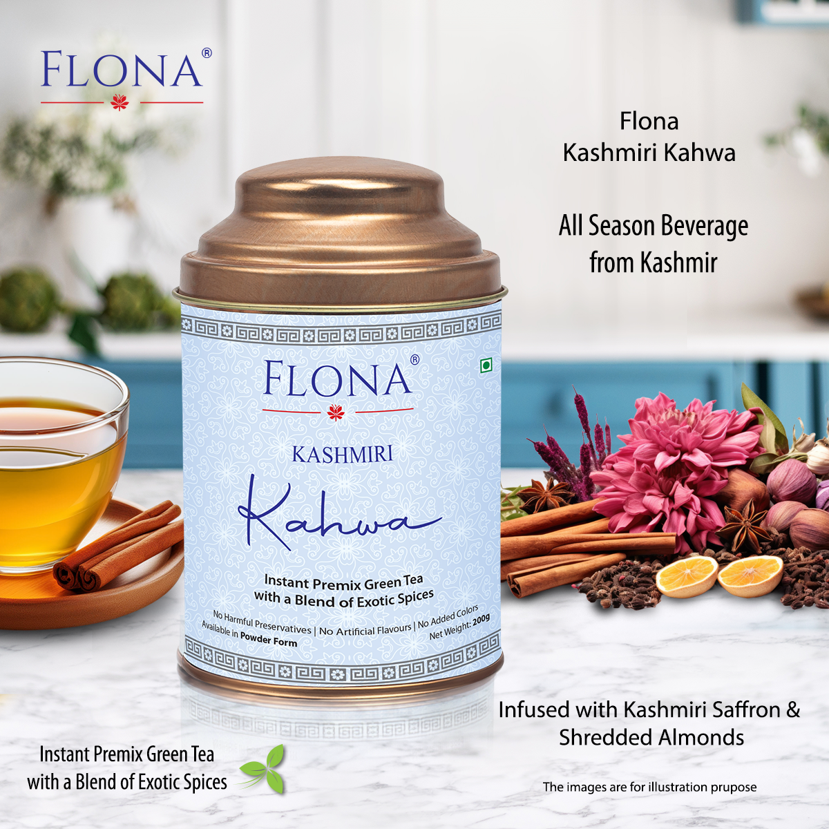 Kashmiri Kahwa Tea Premix – 200g | Shahi Kahwa
