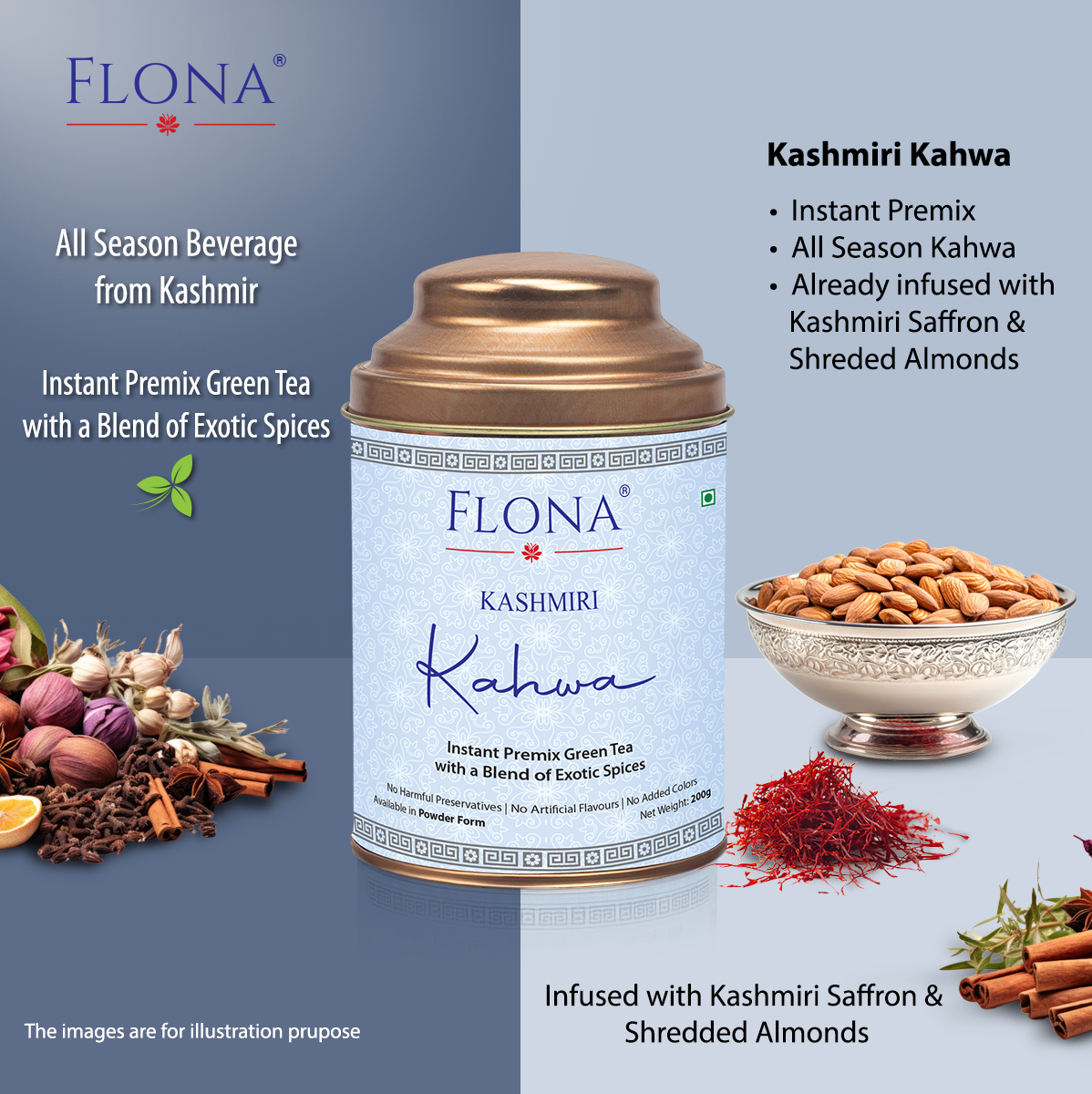 Kashmiri Kahwa Tea Premix – 200g | Shahi Kahwa